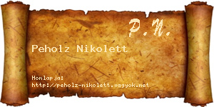 Peholz Nikolett névjegykártya